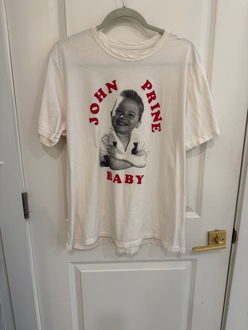 Imogene + Willie John Prine Baby Graphic Tee - White with Red Print